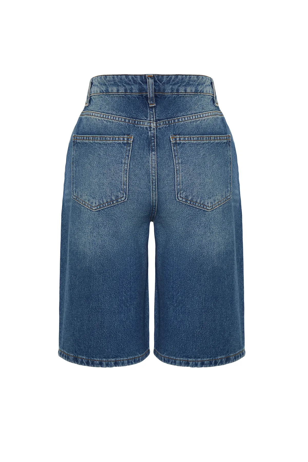 Trendyol Collection  Blaue, nachhaltigere Jeansshorts und Bermuda mit hoher Taille TWOSS24SR00007