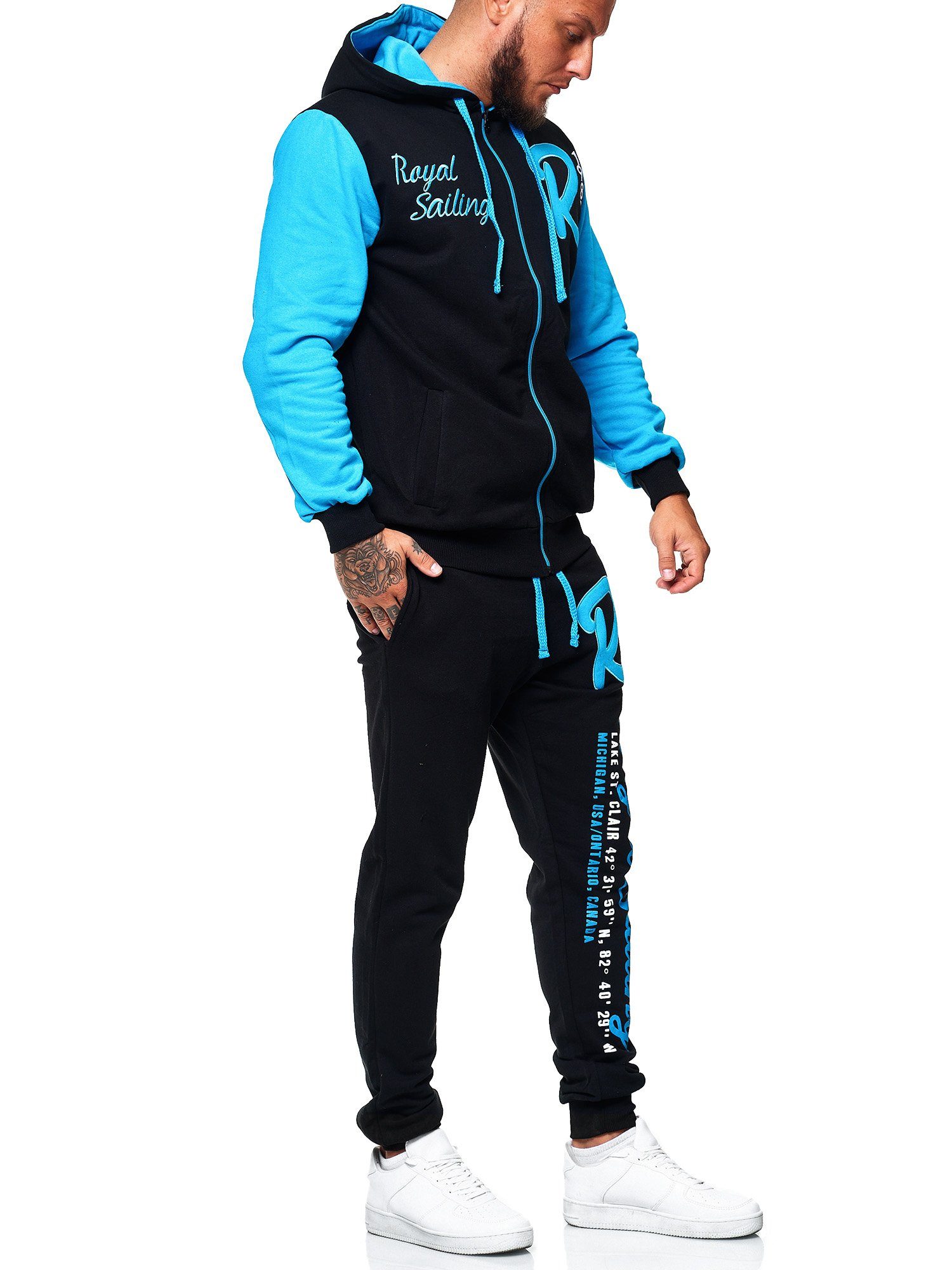 OneRedox Jogginganzug JG-3677 (Sportanzug Jogger Trainingsanzug), Fitness Freizeit Casual