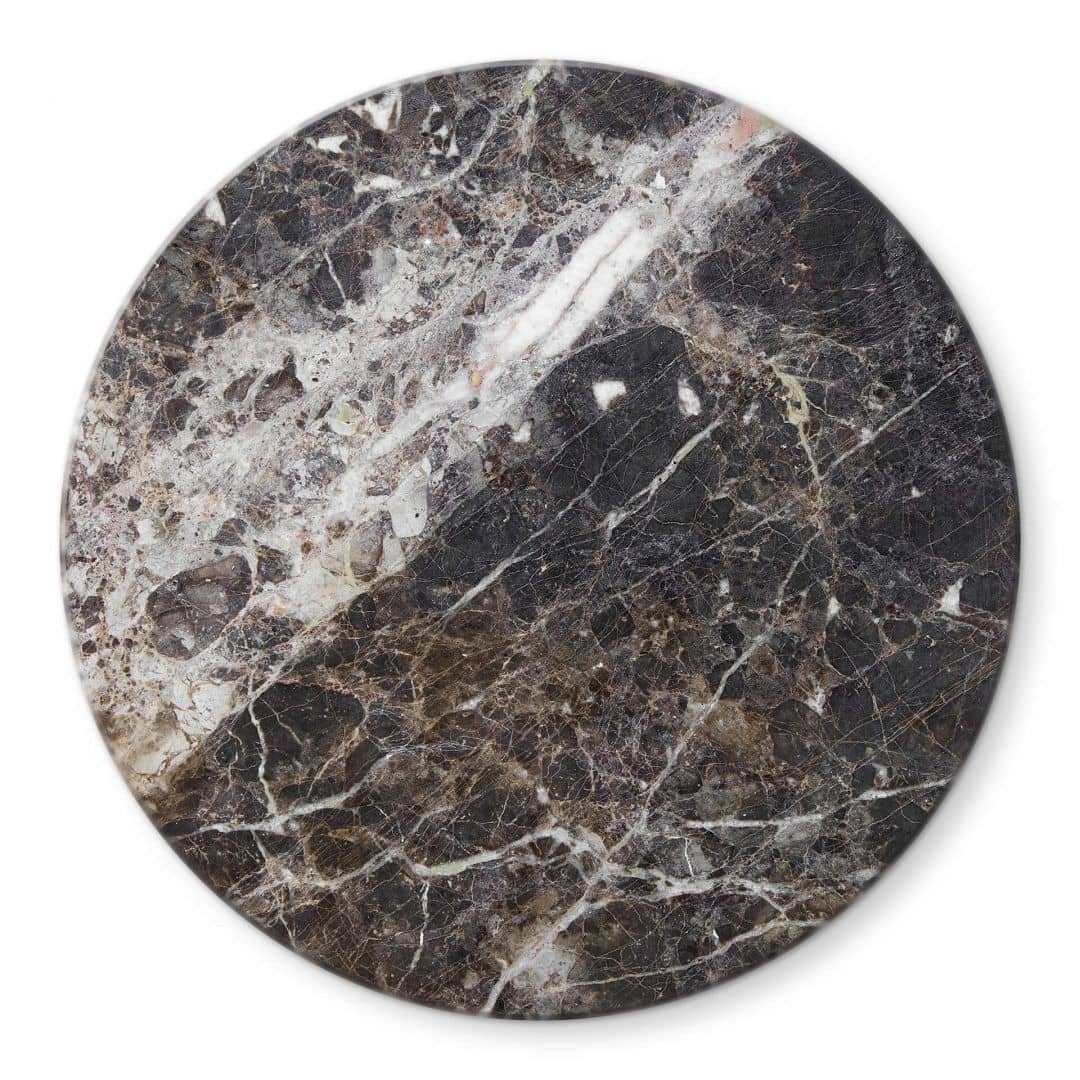 K&L Wall Art Arbeitsplatte Glas Tischplatte Naturstein Beistelltisch Marmor schwarz Marmoroptik