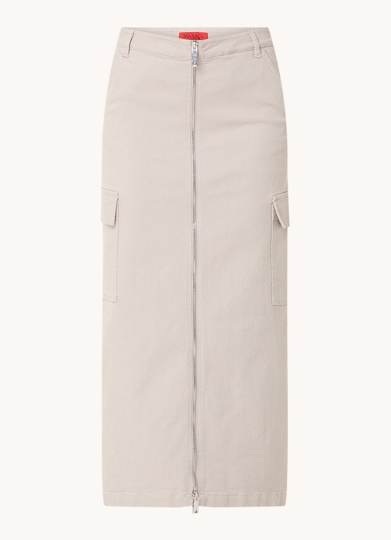 Max & Co  Bologna midi kokerrok met steek- en klepzakken