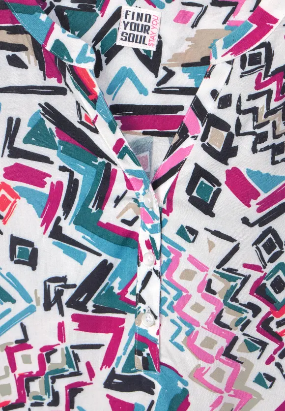 CECIL Printbluse mit Elastiksaum