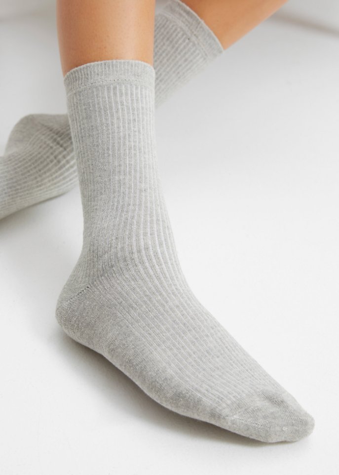 Socken (5er Pack) in Rippstruktur mit Bio-Baumwolle