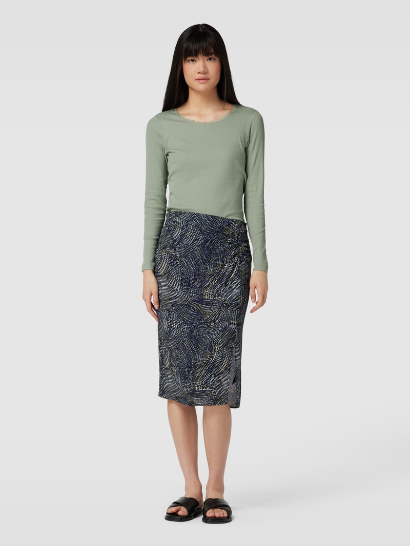 Longsleeve mit Rundhalsausschnitt in metallic türkis