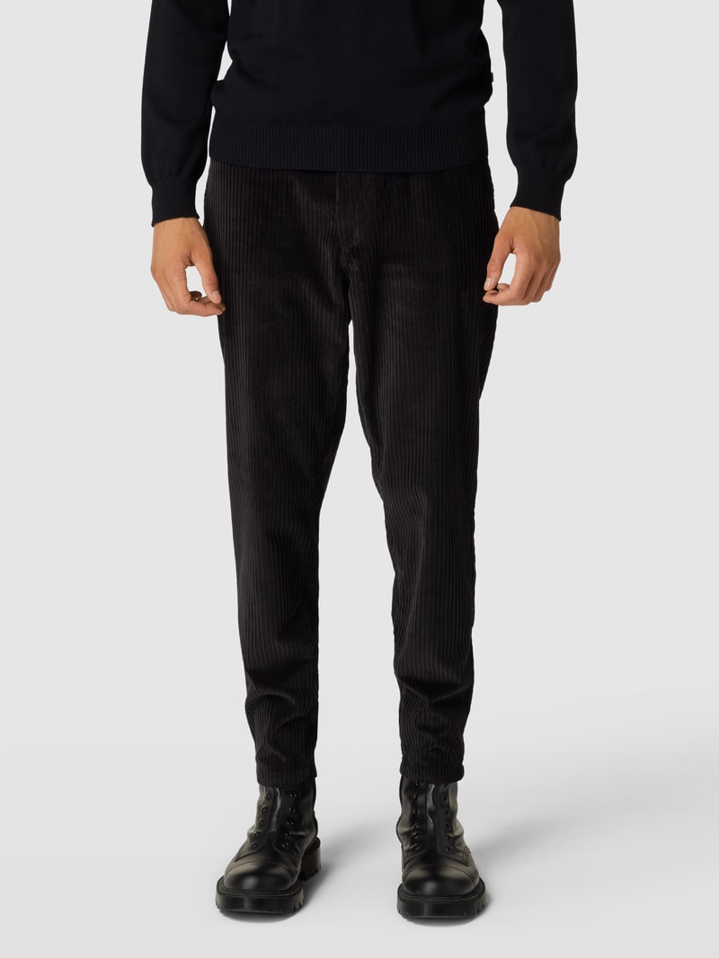 Cordhose aus reiner Baumwolle in schwarz