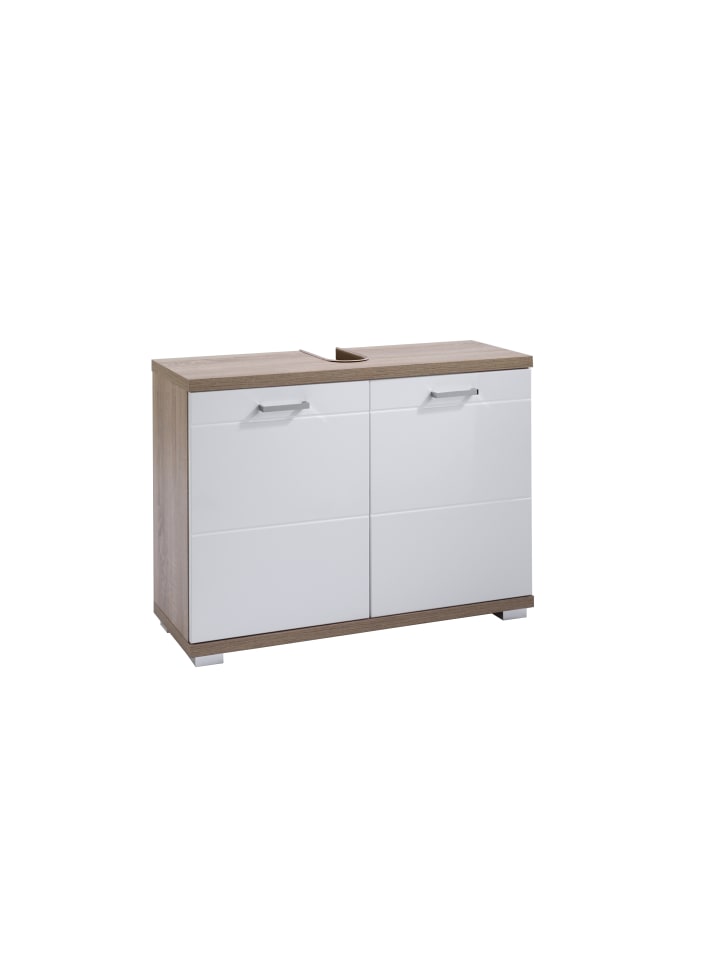 byLiving Waschbeckenunterschrank NEBRASKA in Sonoma Eiche / Weiß - (B) 80 x (H) 59 x (T) 31,5 cm günstig kaufen onesize