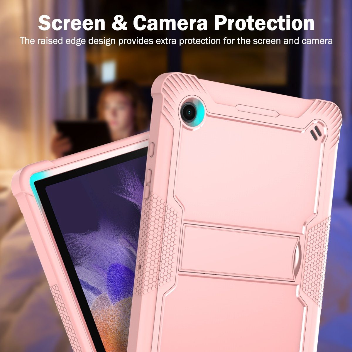 Wigento Tablet-Hülle Für Samsung Galaxy Tab A8 2021 aufstellbare Outdoor Rosa Tablet Case