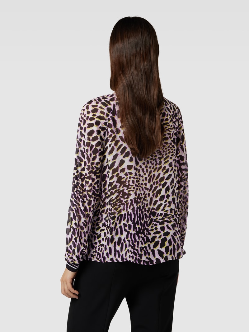 Bluse mit Animal-Print in flieder