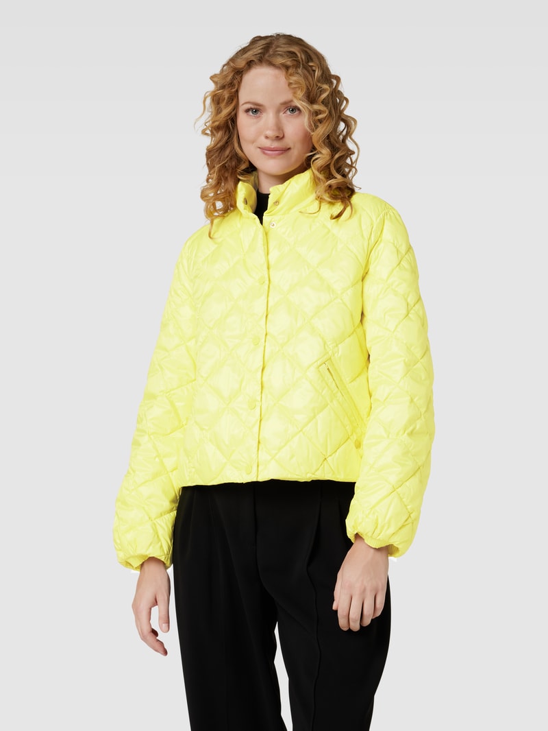 Steppjacke mit Stehkragen in gelb
