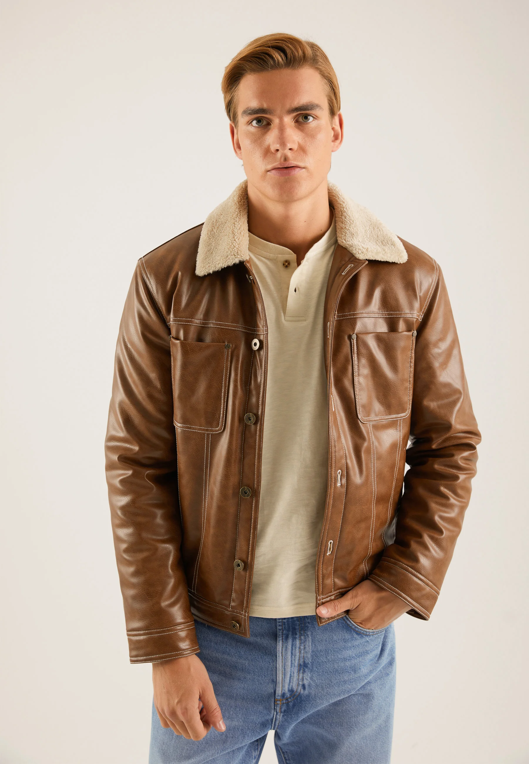 Chaqueta de piel sintética Pier One