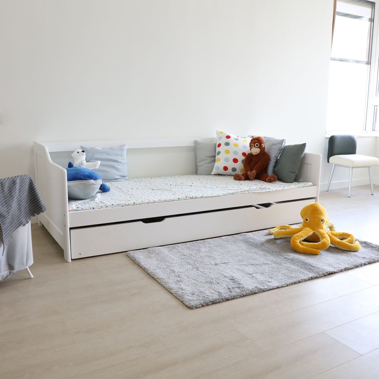 Better Home Funktionsbett ca. 90 x 200 cm ausziehbares Bett inkl. Lattenrost weiß