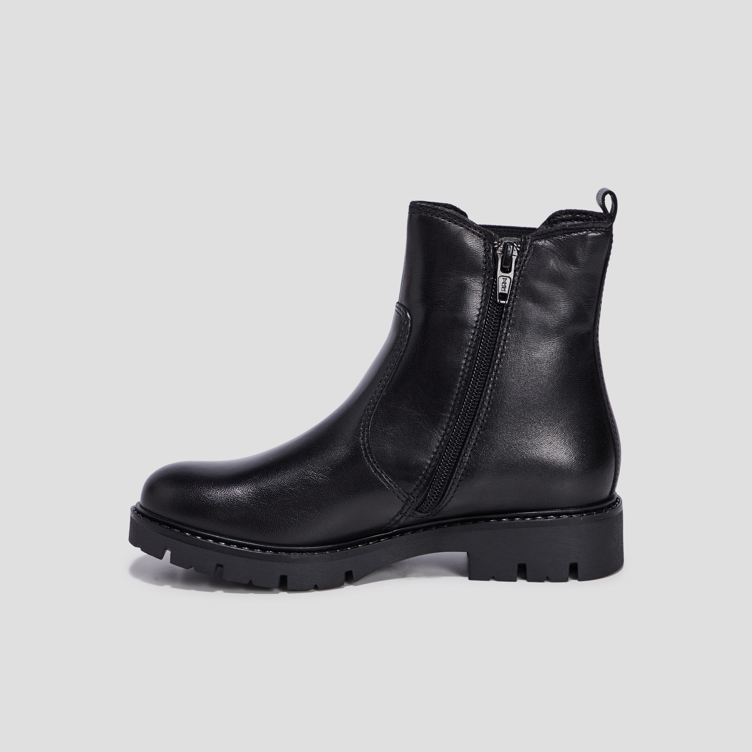 Bottines crantées en cuir noir fille | La Halle