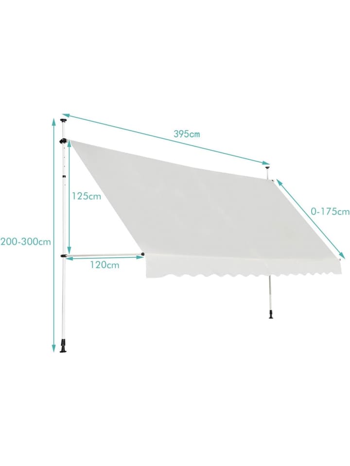 COSTWAY Klemmmarkise 395 cm in Beige günstig kaufen onesize