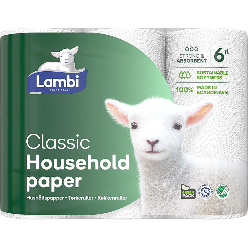 Lambi Tørkerull 6-pk hvit Lambi