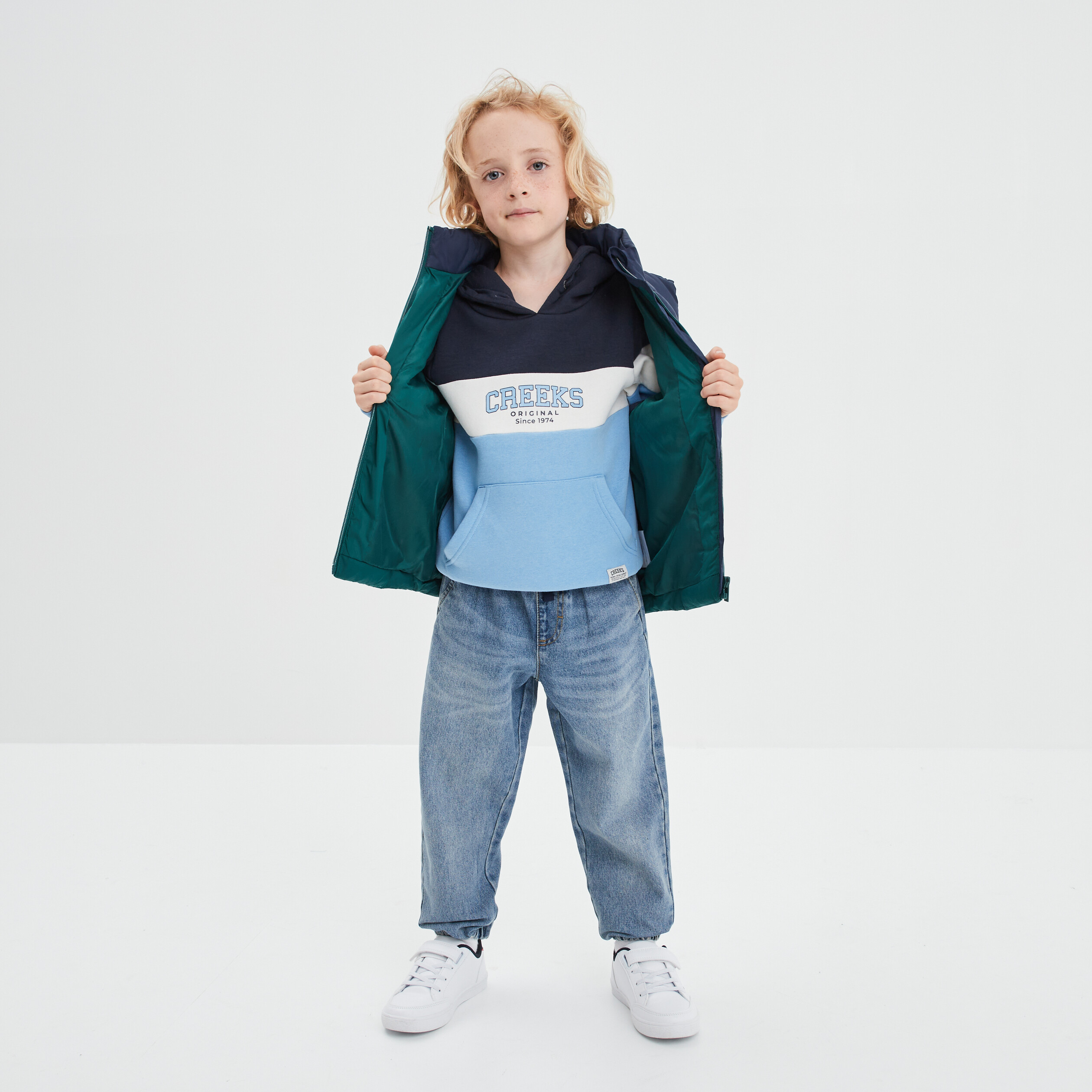 Sweat à capuche hoodie Creeks bleu garçon | La Halle