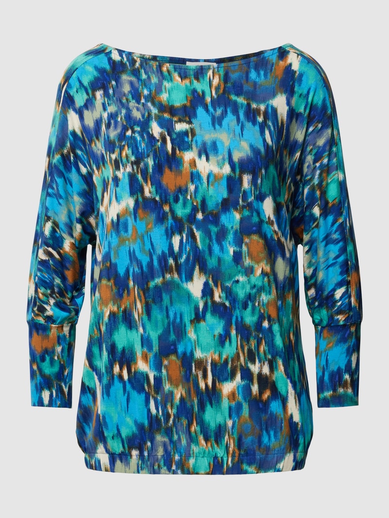 Longsleeve mit U-Ausschnitt in petrol