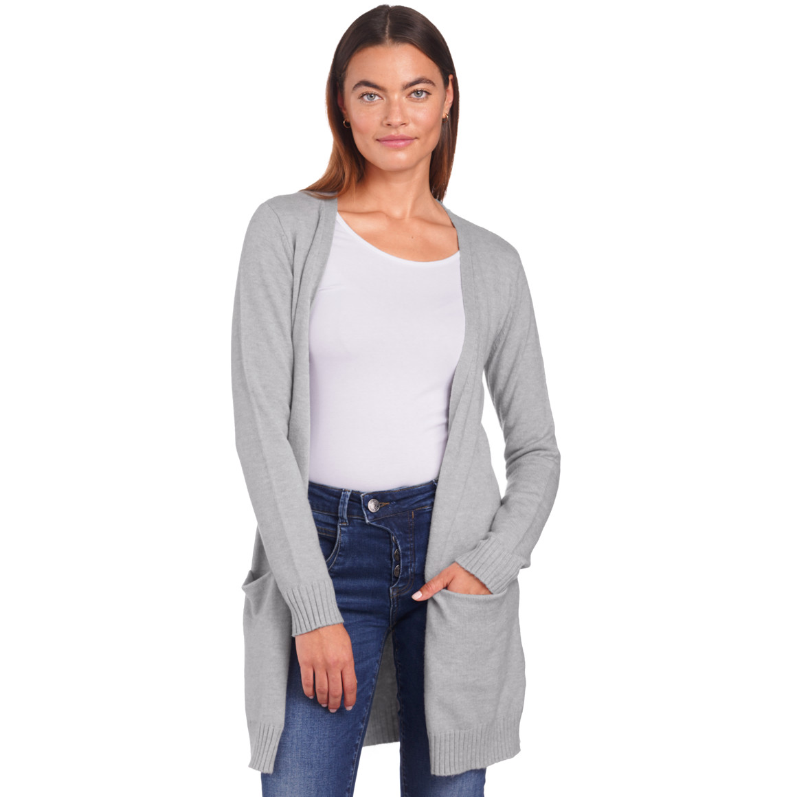 Damen Strickjacke mit zwei Einschubtaschen