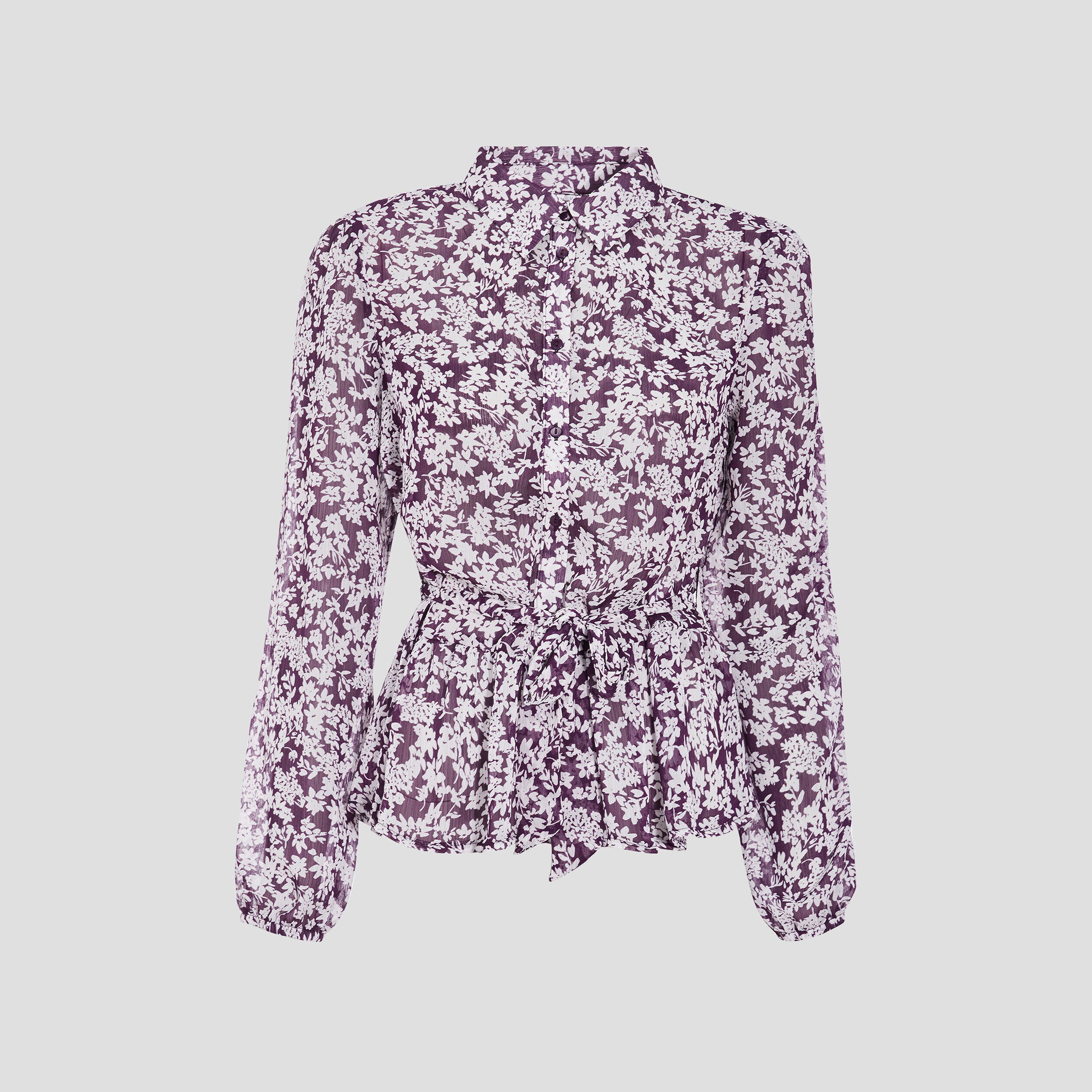 Chemise ceinturée violet femme | Cache Cache