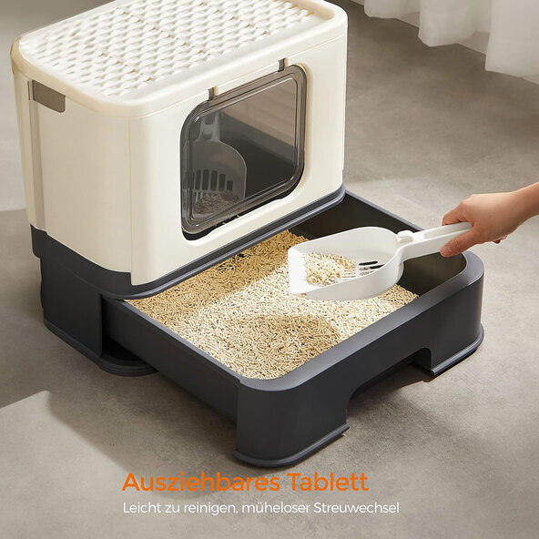 Katzentoilette mit Schaufel, anthrazit