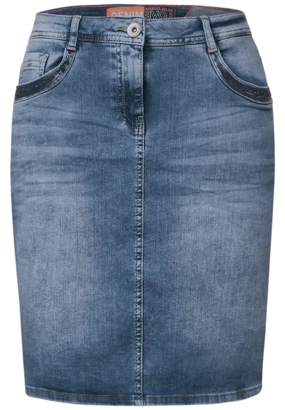 CECIL Jeansrock mit Pailletten