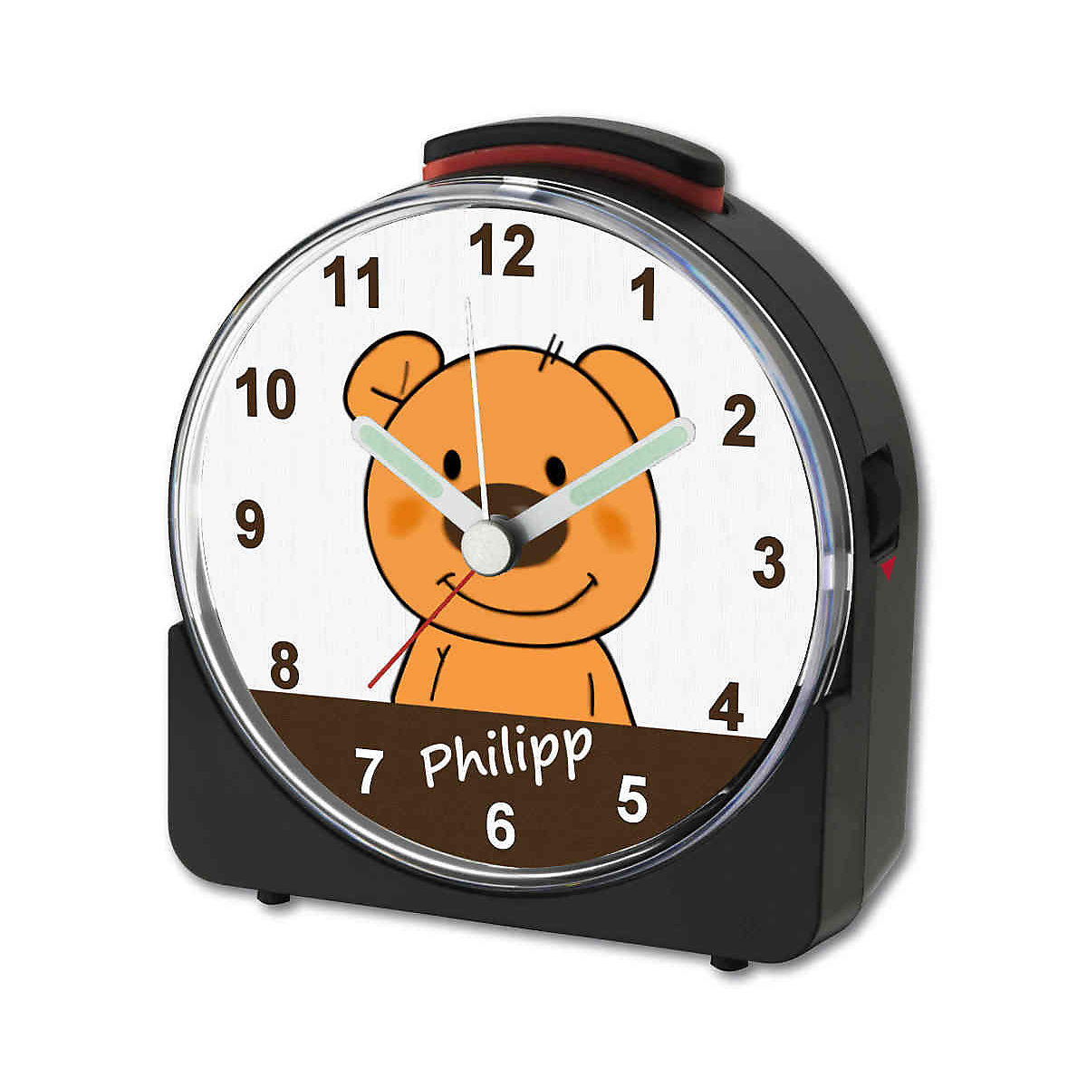 Kinder Funkwecker weiß personalisiert mit Namen Teddy Bär