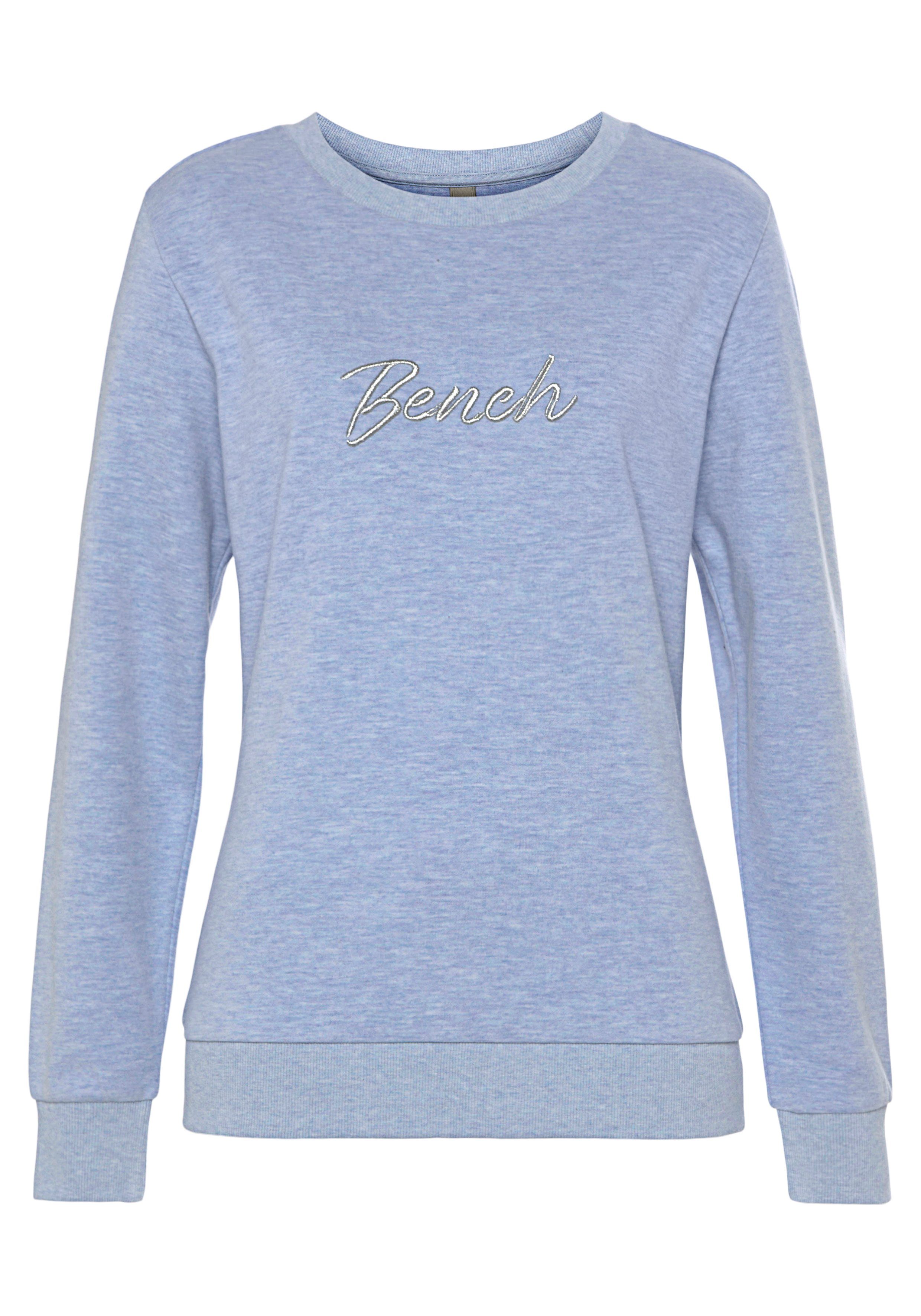 Bench. Loungewear Sweatshirt -Loungeshirt mit glänzender Logostickerei, Loungewear, Loungeanzug