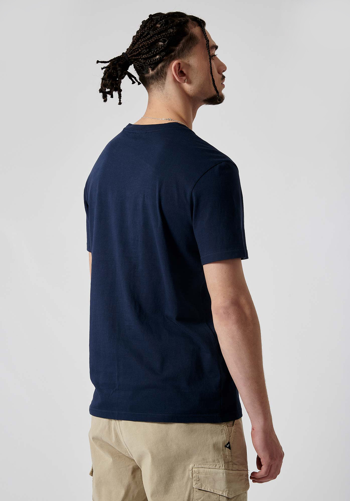 NIKI   T-shirt bleu marine homme 100% coton