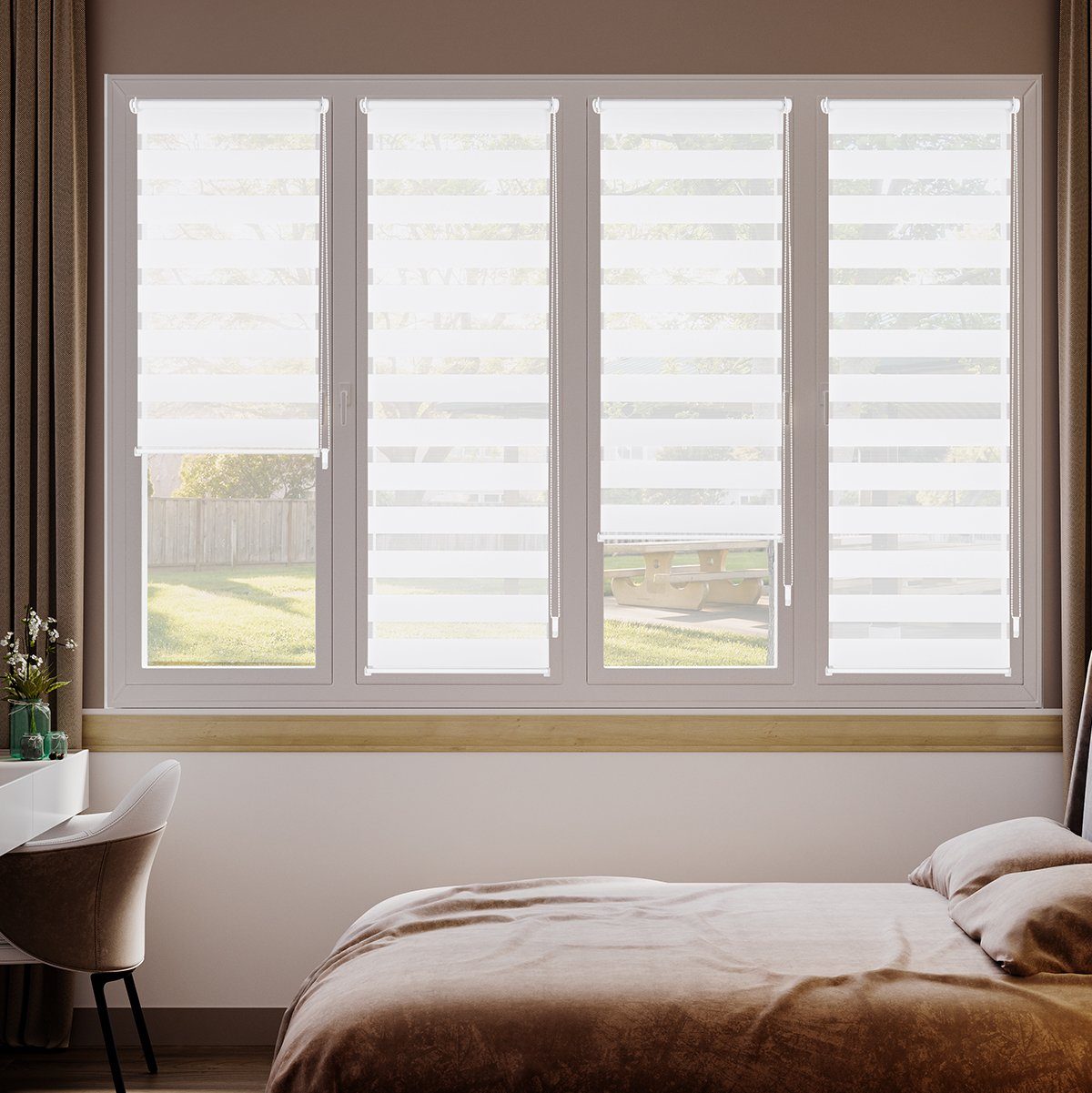 Rollo Doppelrollo Rollos für Fenster ohne Bohren oder mit Bohren, Sekey, Klemmfix