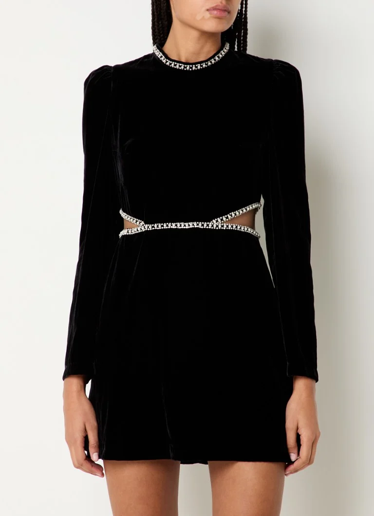 Robe mini en velours Sandro ornée de strass