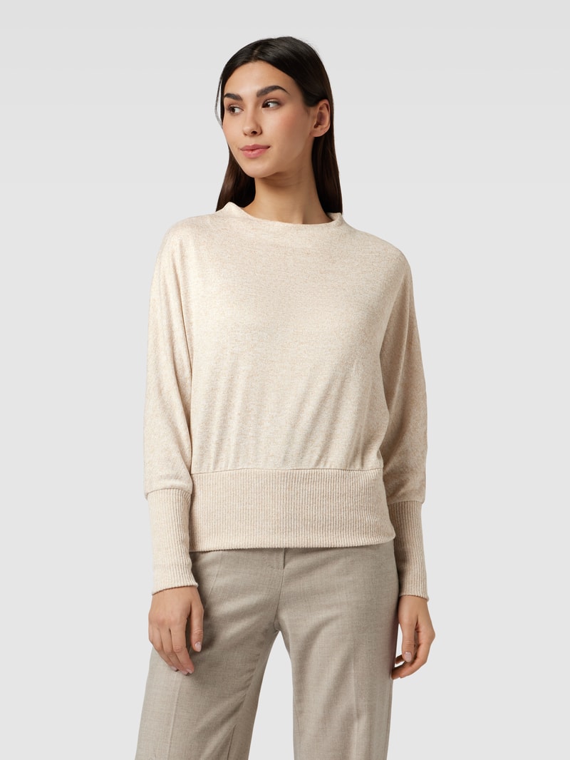 Sweatshirt mit Stehkragen Modell 'Sokola' in beige meliert