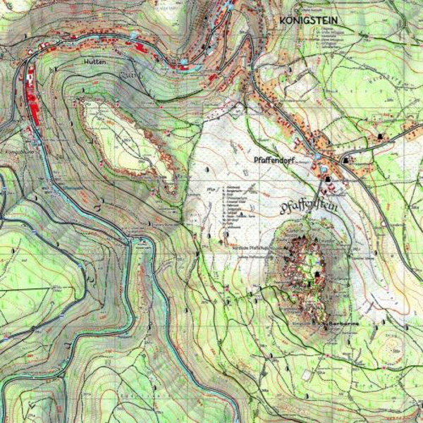 Festung Königstein und die Tafelberge 1 : 10 000 - Wanderkarte