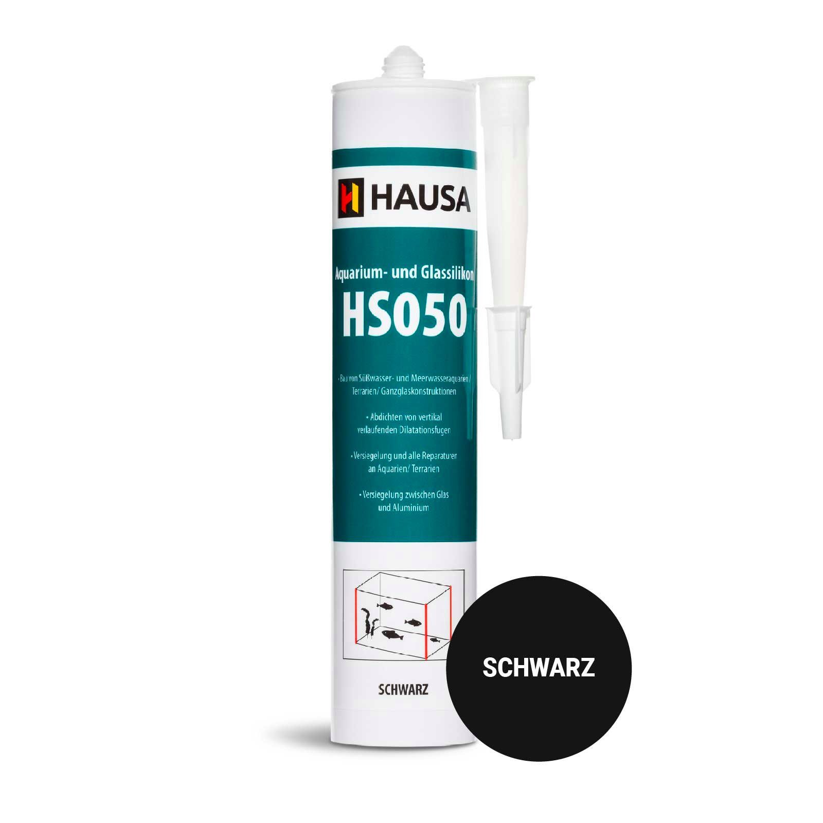 Hausa Silikon, Profi Silikon Kleb- und Dichtstoff für Aquarien und Glaskonstruktionen, Kartusche 310 ml, (Starke Haftung, 1-tlg., Schnelltrocknend), Süß- und Meerwasserbeständig Hohe Elastizität