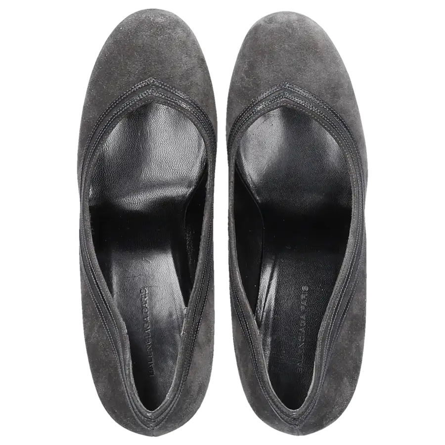 Balenciaga - High Heels Pumps Kalbsleder Veloursleder dunkelgrau schwarz - grau