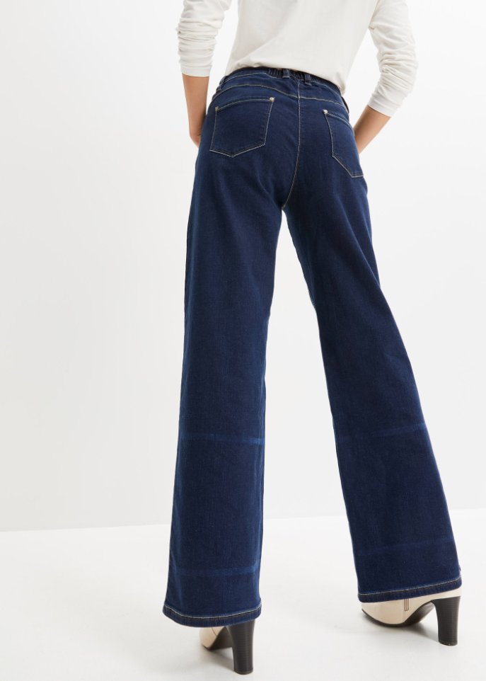 Stretch-Jeans mit extra weitem Bein und Bequembund