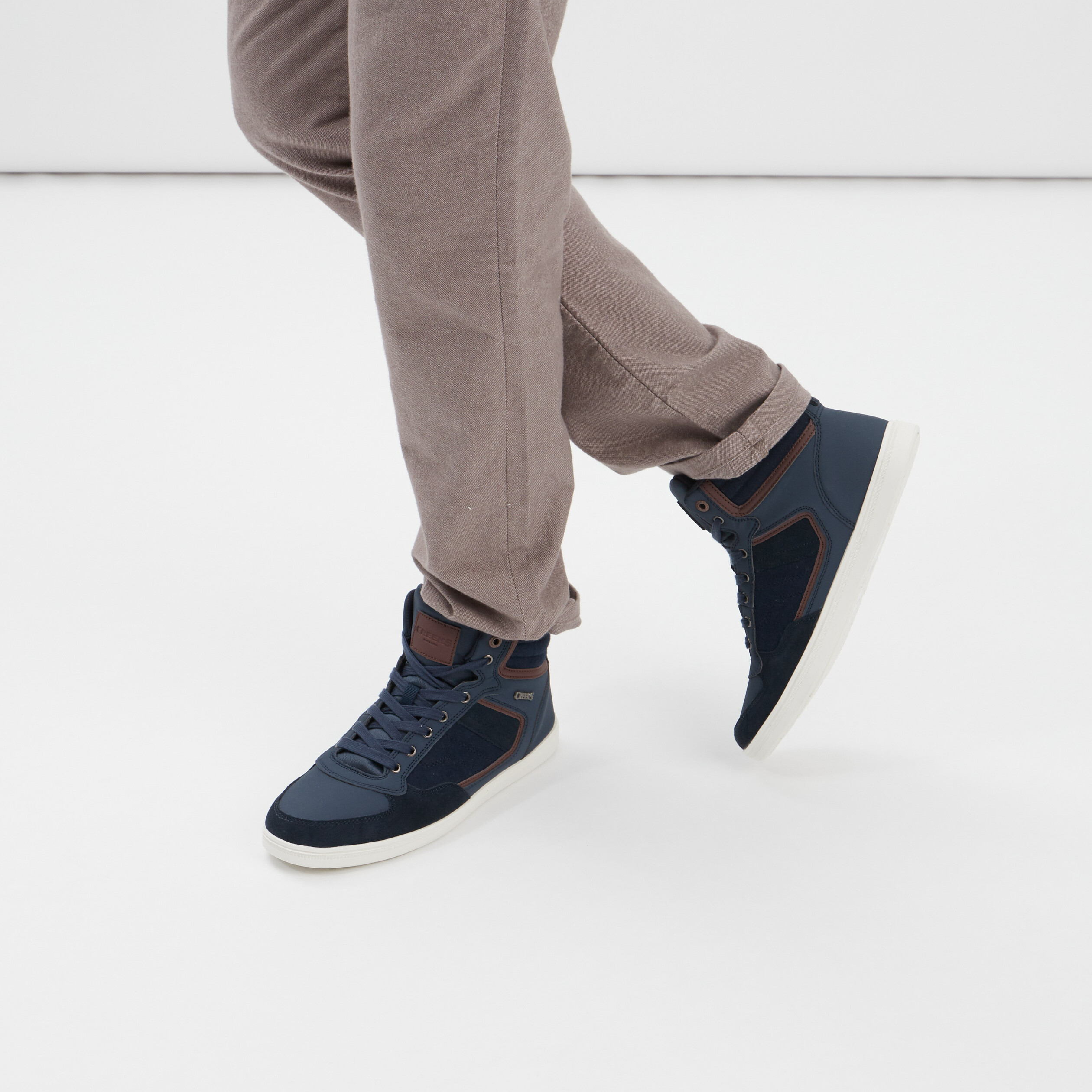 Baskets montantes Creeks bleu homme | La Halle