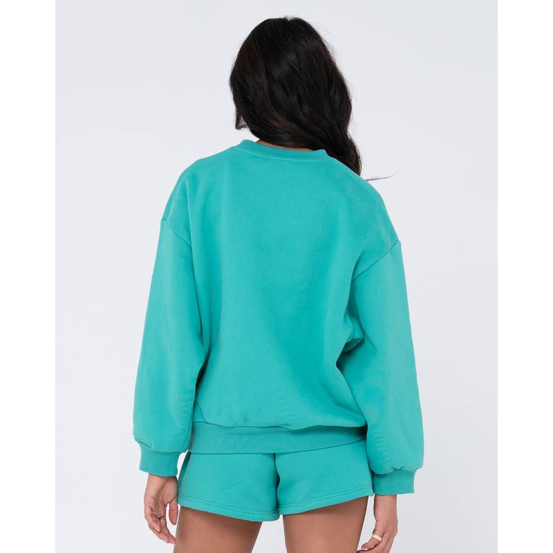 RUSTY RUSTY SCRIPT OVERSIZE CREW NECK FLEECE Rundhalspullover Damen