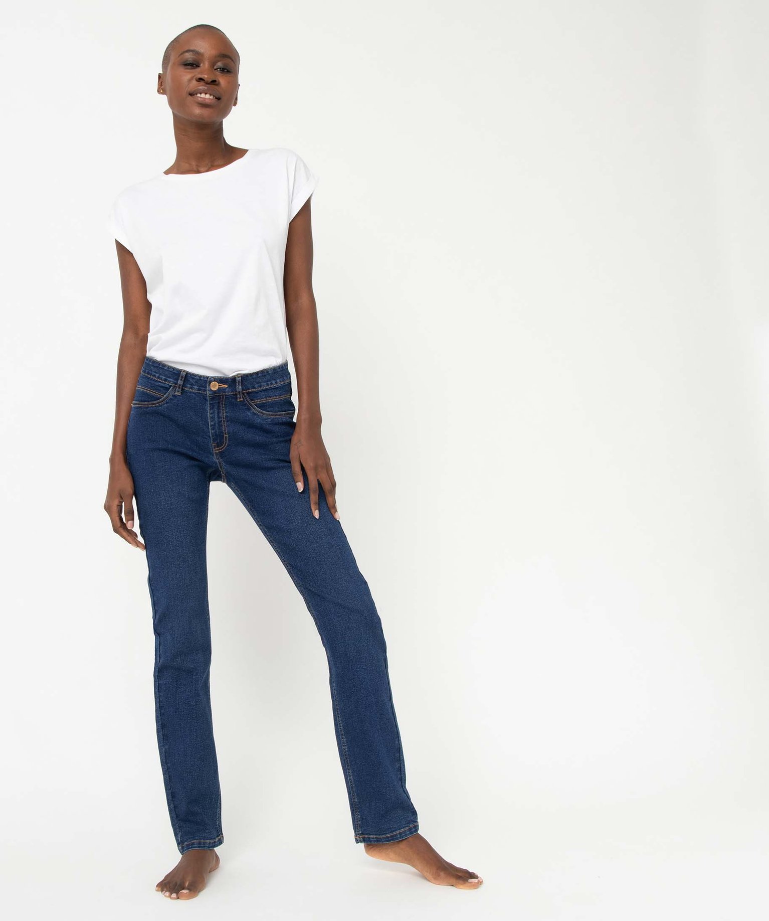 Jean femme coupe Regular stretch - L30 brut | GEMO