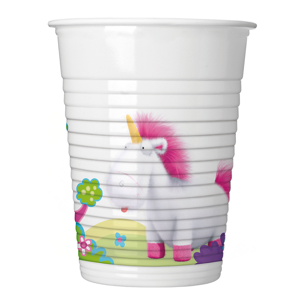 Partybecher/Trinkbecher Fluffy Minions, 200 ml, Kunststoff, 8 Stück