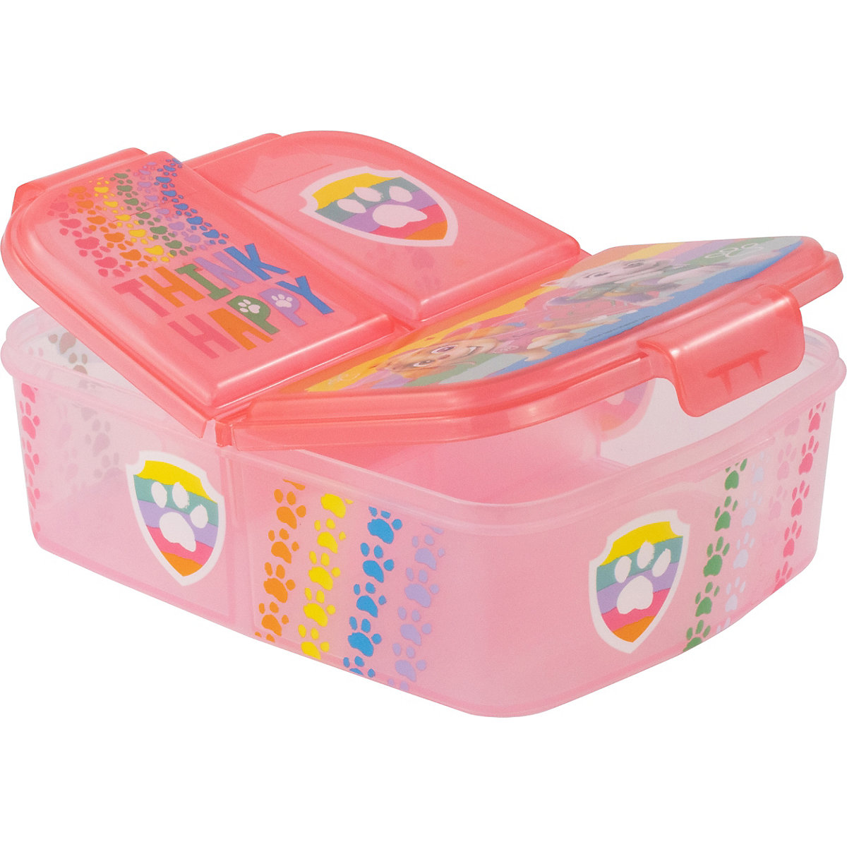 Brotdose mit 3-Fach-Unterteilung PAW Patrol rosa/pink