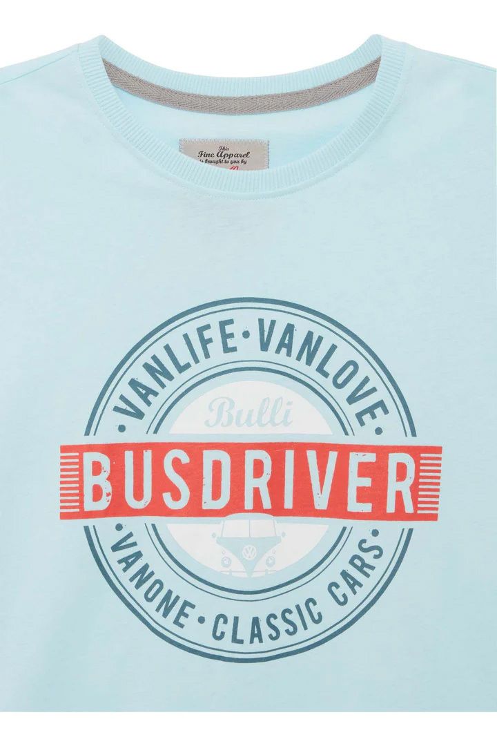 Van One Busdriver Spun Sugar/Blue White Red Herren T-Shirt