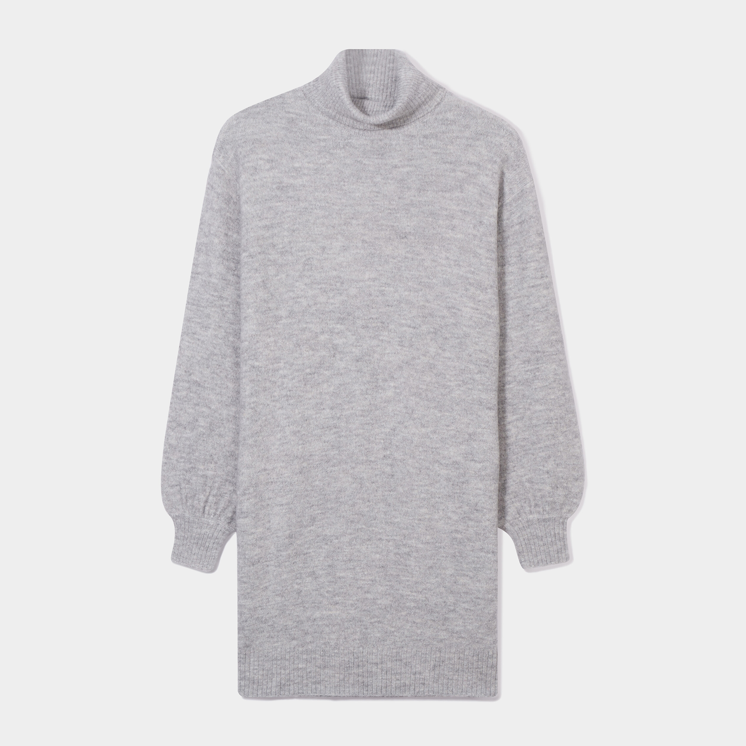 Robe pull col roulé courte droite gris clair femme | La Halle