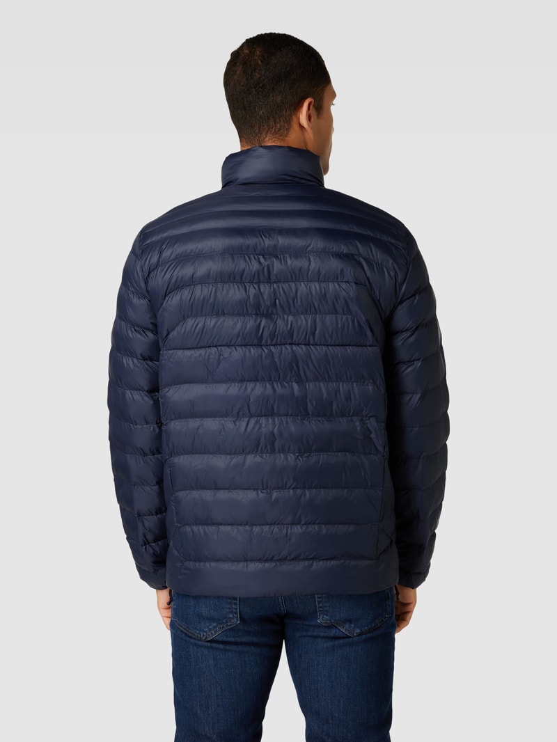 Steppjacke mit Label-Stitching Modell 'TERRA' in marineblau