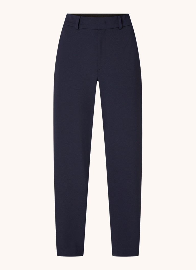 Pantaloni Vanilia din twill cu talie înaltă și croială largă