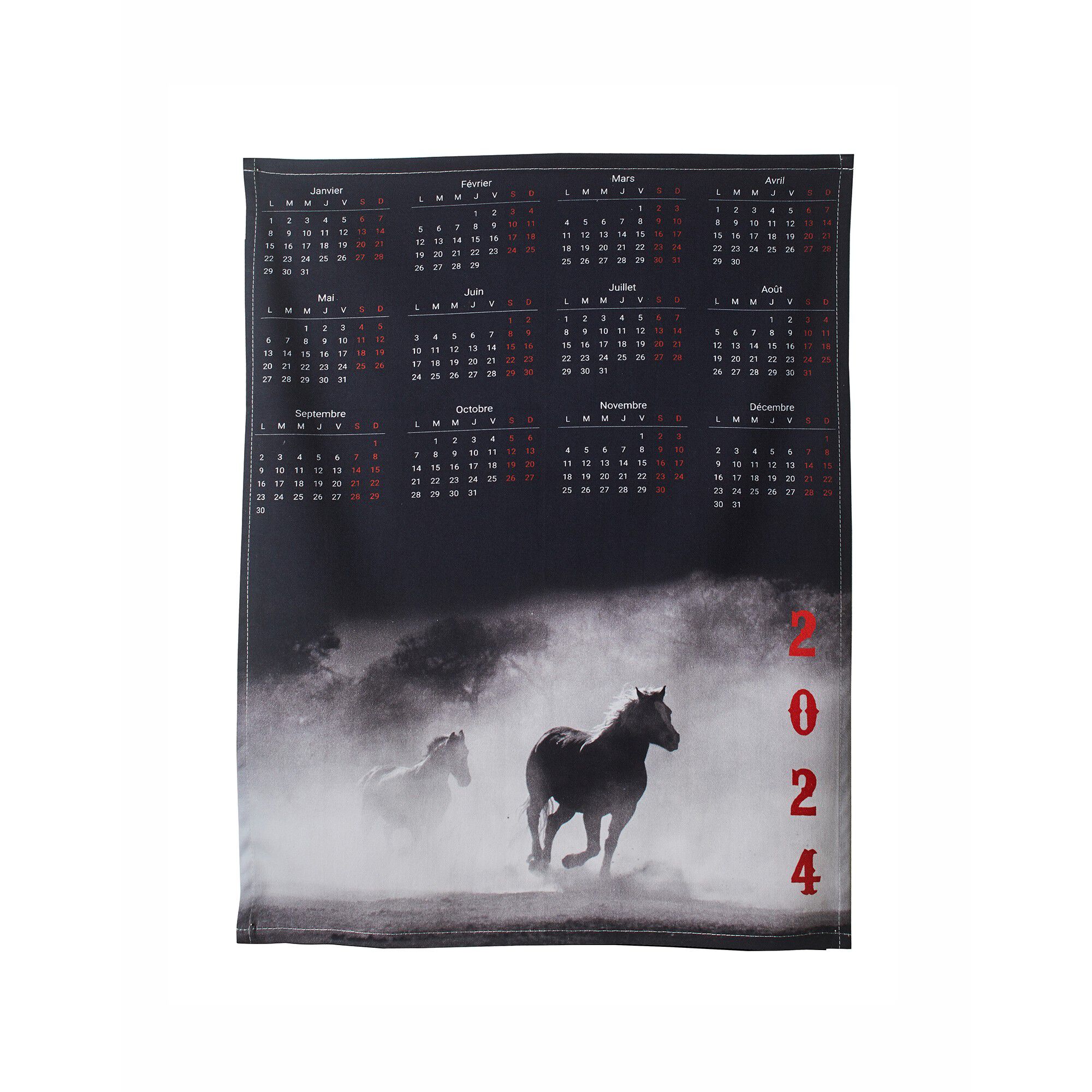 Torchon calendrier 2024 animaux