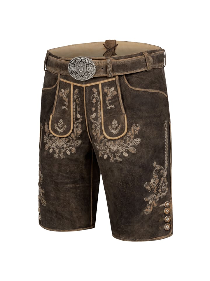 KRÜGER Lederhose Antonio in dunkelbraun günstig kaufen