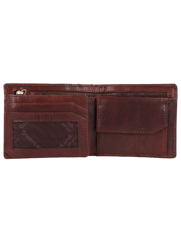 Greenland Nature Nature Geldbörse Leder 11,5 cm in dark-brown günstig kaufen onesize