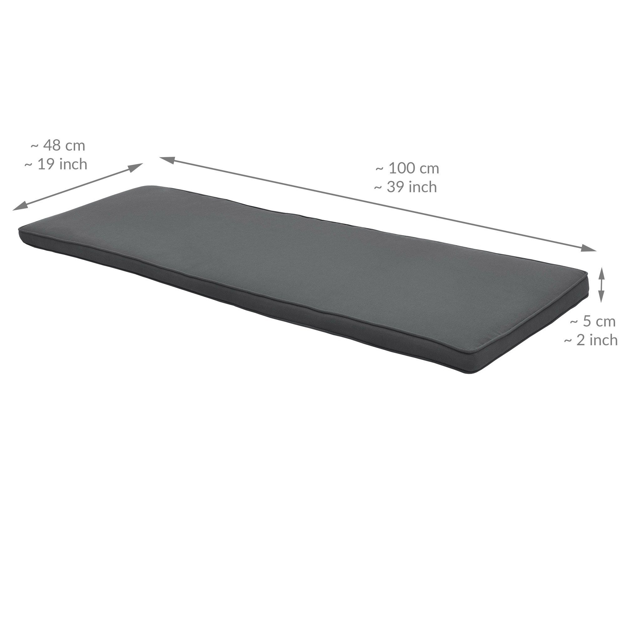 Beautissu Bankauflage Loft BK, Sitzkissen 100x48x5cm