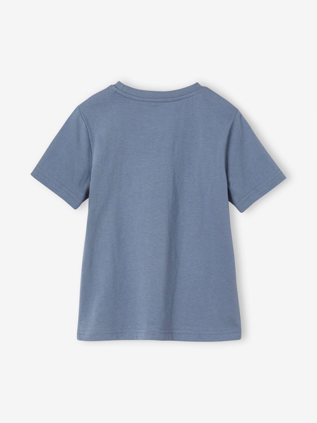 Vertbaudet Jungen T-Shirt mit Dino-Print, Recycling-Baumwolle - graublau