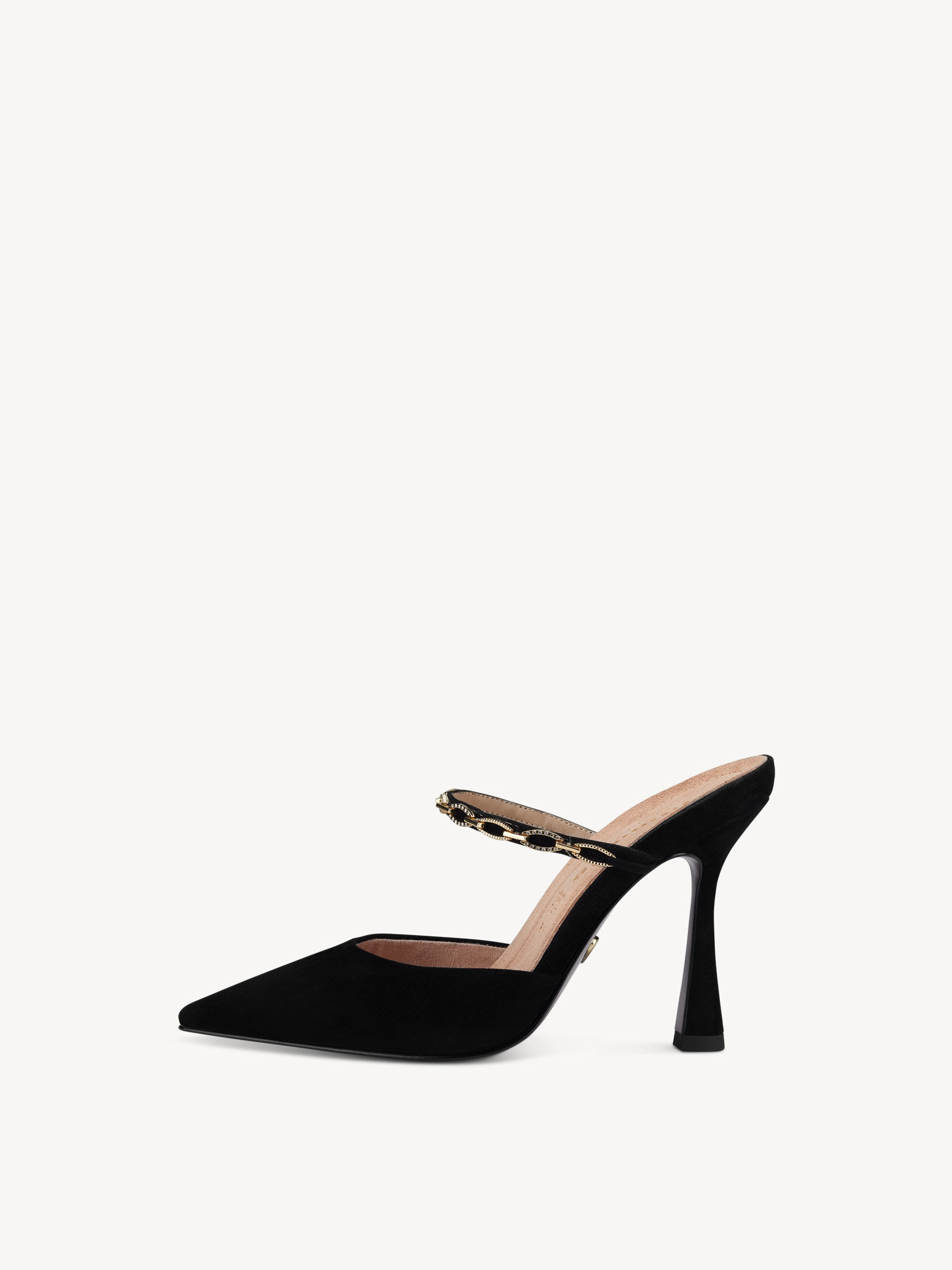 Sandale à talon en cuir - noir
