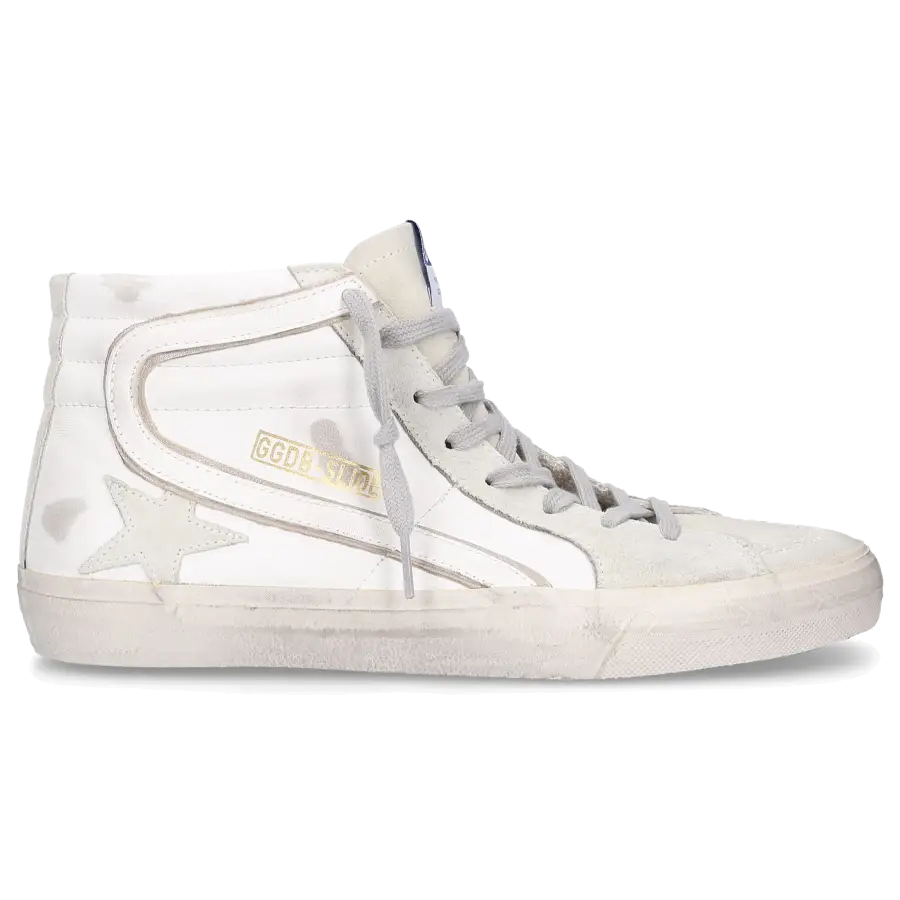 Golden Goose - Sneaker high SLIDE Kalbsleder - weiß