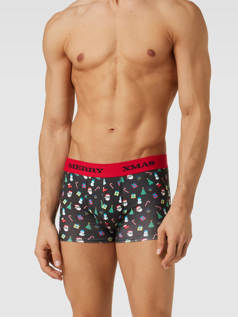 Trunks mit Allover-Muster im 2er-Pack in schwarz